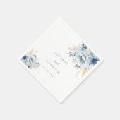 Dusty Blue Floral Geometrische Lijst Bloom Wedding Servet (Hoek)