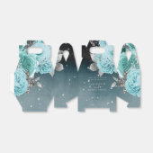 Dusty Blue Floral gepersonaliseerde bruiloft Bedankdoosjes (Uitgevouwen)