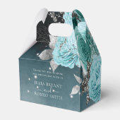 Dusty Blue Floral gepersonaliseerde bruiloft Bedankdoosjes (Voorkant Zijde)