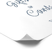 Dusty Blue Floral Gifts and Kaarten Wedding Poster (Hoek)