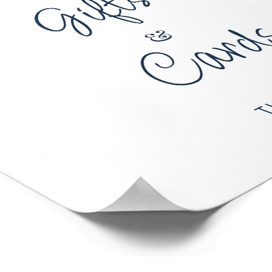 Dusty Blue Floral Gifts and Kaarten Wedding Poster (Hoek)