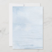 Dusty Blue Floral Gold Wedding Invitation Kaart (Achterkant)