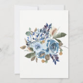 Dusty Blue Floral Gradual Party Invitation Kaart (Achterkant)