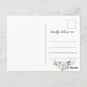 Dusty Blue Floral Graduation Party Uitnodiging (Achterkant)