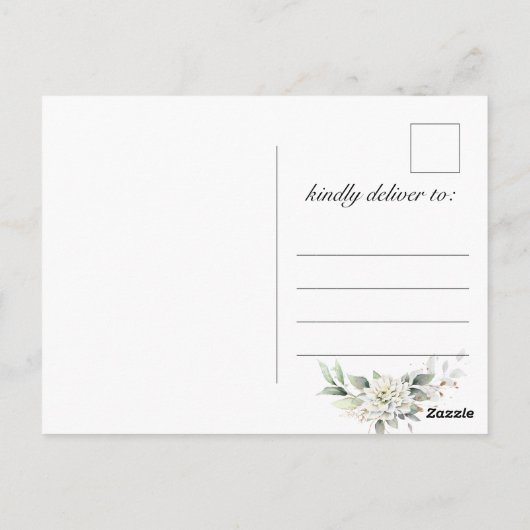 Dusty Blue Floral Graduation Party Uitnodiging (Achterkant)