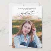 Dusty Blue Floral Graduation Party Uitnodiging (Achterkant)