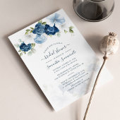 Dusty Blue Floral Greenery Blush Vrijgezellenfeest Kaart