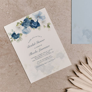 Dusty Blue Floral Greenery Botanical Vrijgezellenf Kaart