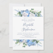 Dusty Blue Floral Greenery Modern Vrijgezellenfees Kaart (Voorkant)