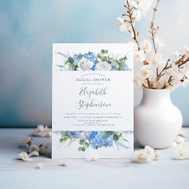Dusty Blue Floral Greenery Modern Vrijgezellenfees Kaart