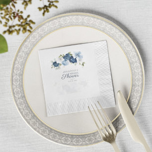 Dusty Blue Floral Greenery Vrijgezellenfeest Paper Servet