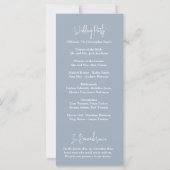 Dusty Blue Floral Greenery Wedding Programme (Achterkant)