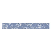 Dusty Blue Floral Grosgrain Ribbon Grosgrain Lint (Voorkant)