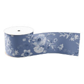 Dusty Blue Floral Grosgrain Ribbon Grosgrain Lint (Spoel)