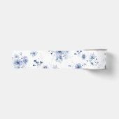 Dusty Blue Floral Grosgrain Ribbon Lint (Voorkant)