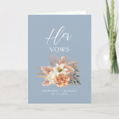 Dusty Blue Floral haar geloften boekje Feestdagen Kaart (Voorkant)