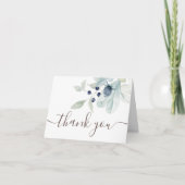 Dusty Blue Floral Hartelijk dank voor uw kaarten (Voorkant)