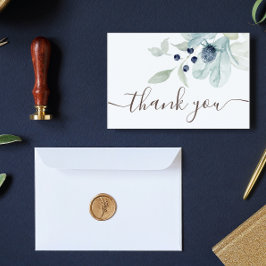 Dusty Blue Floral Hartelijk dank voor uw kaarten