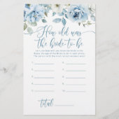 Dusty blue floral Hoe oud was de bruid om te spele (Voorkant)