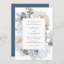 Dusty Blue Floral Hydrangea Rozen Wedding