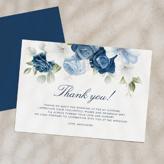 Dusty Blue Floral iets blauw voordat ik dat doe Bedankkaart