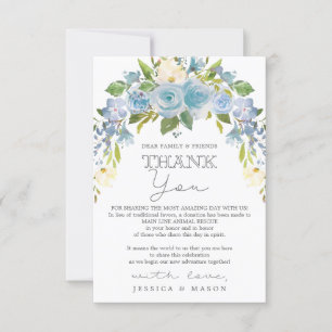Dusty Blue Floral in plaats van Favors Place Card Aankondiging