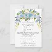 Dusty Blue Floral in plaats van Favors Place Card Aankondiging (Voorkant)