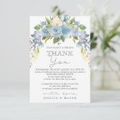 Dusty Blue Floral in plaats van Favors Place Card Aankondiging (Staand voorkant)