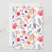 Dusty Blue Floral Invitation Kaart (Achterkant)