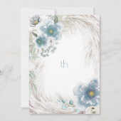 Dusty Blue Floral Invitation Kaart (Voorkant)