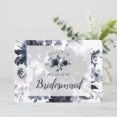 Dusty Blue Floral is mijn 'Bridesmaid'-Kaart (Staand voorkant)
