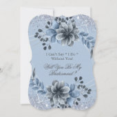 Dusty Blue Floral Je bent mijn Bridesmaid Kaart (Voorkant)