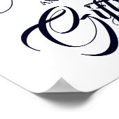 Dusty Blue Floral-Kaarten en cadeaubonnen Poster (Hoek)