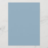 Dusty Blue Floral Lace | Decoratieve kalligrafie Menu (Achterkant)