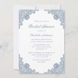 Dusty Blue Floral Lace Vrijgezellenfeest Kaart