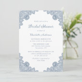 Dusty Blue Floral Lace Vrijgezellenfeest Kaart (Staand voorkant)