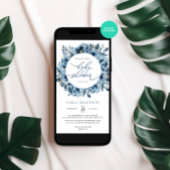 Dusty Blue Floral Lijst Winter Baby shower Kaart