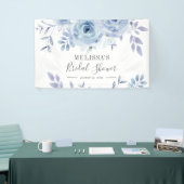 Dusty Blue Floral Lila Vrijgezellenfeest Spandoek (Beurs)