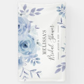 Dusty Blue Floral Lila Vrijgezellenfeest Spandoek (Verticaal)