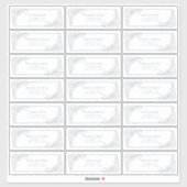  Dusty Blue Floral Line Art gastadres Sticker (Vel)