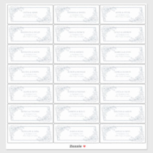  Dusty Blue Floral Line Art gastadres Sticker