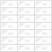 Dusty Blue Floral Line Art Guest Address Sticker (Voorkant)