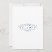 Dusty Blue Floral Line Art Save The Date Invite (Achterkant)