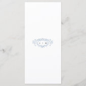 Dusty Blue Floral Line Art Wedding Flat Menu (Achterkant)