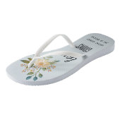 Dusty Blue Floral Love Bridal Teenslippers (Schuin)