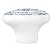 Dusty Blue Floral Mandala Keramische Knop (Zijkant)