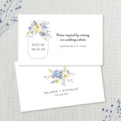 Dusty Blue Floral Mason Jar rsvp Informatiekaartje