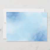 Dusty Blue Floral met foto doopsel Kaart (Achterkant)
