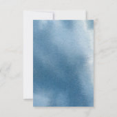 Dusty Blue Floral met / uit Maaltijd keuzes RSVP-k RSVP Kaartje (Achterkant)