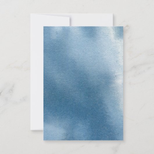 Dusty Blue Floral met / uit Maaltijd keuzes RSVP-k RSVP Kaartje (Achterkant)